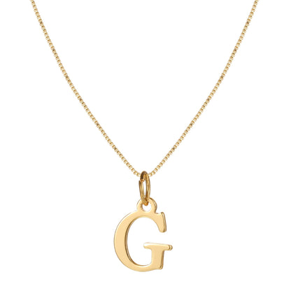 Schlichte Halskette mit Initialenanhänger aus 14-karätigem Gold