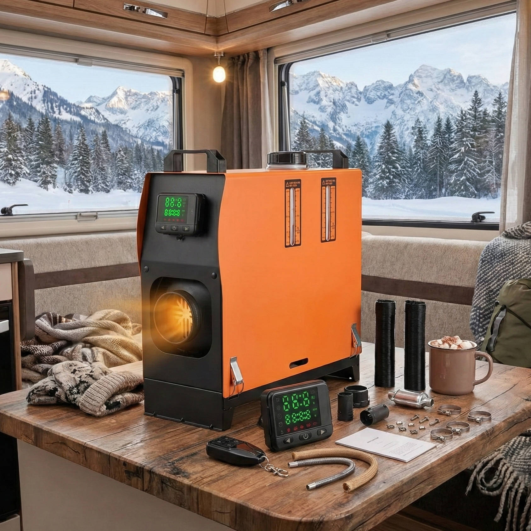 Portable 8KW 12V 24V Digital RV Heater with Remote - Halri