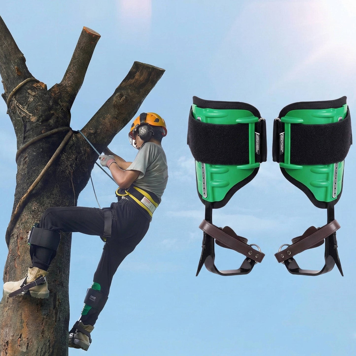 Heavy Duty Tree Climbing Spikes with Adjustable Straps - Halri