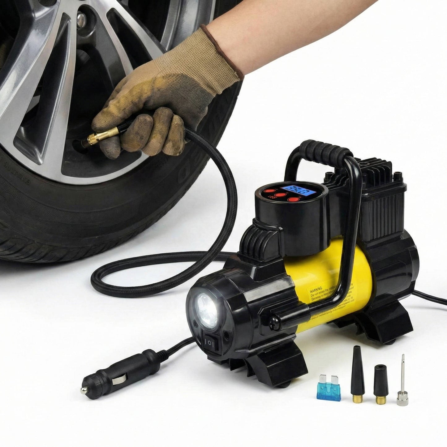 Powerful Compact Car Tire Inflator Compressor - Halri