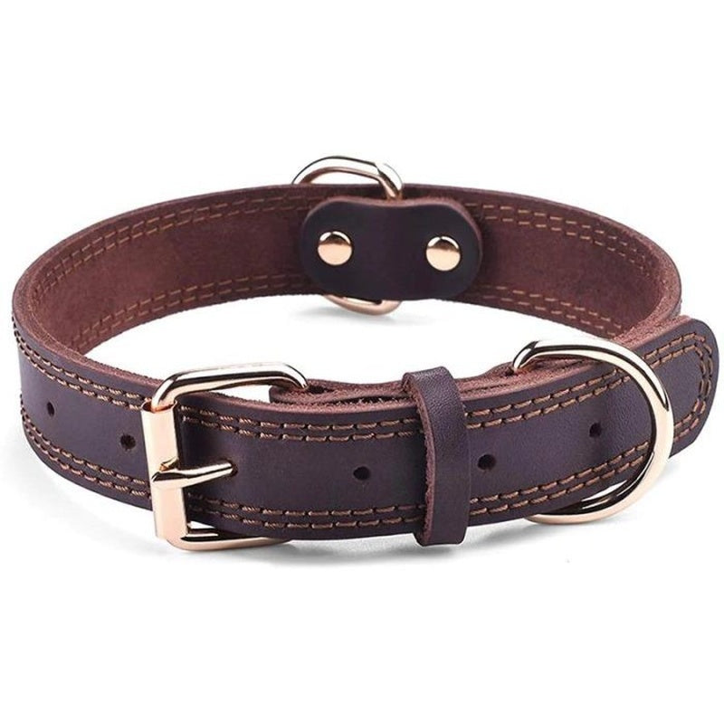 Authentic Leather Pet Collar 
Durable Dog Collar 
Extra Wide Dog Collar 
Strong Dog Collar with Stainless Steel D-Ring