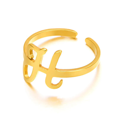 Personalisierter Ring mit Monogramm in Schreibschrift