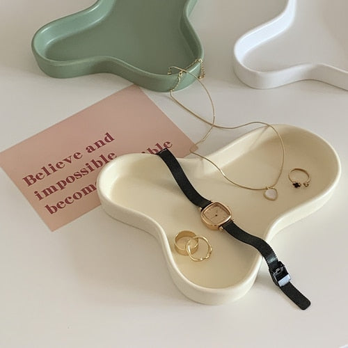 White Porcelain Decorative Trays - Halri