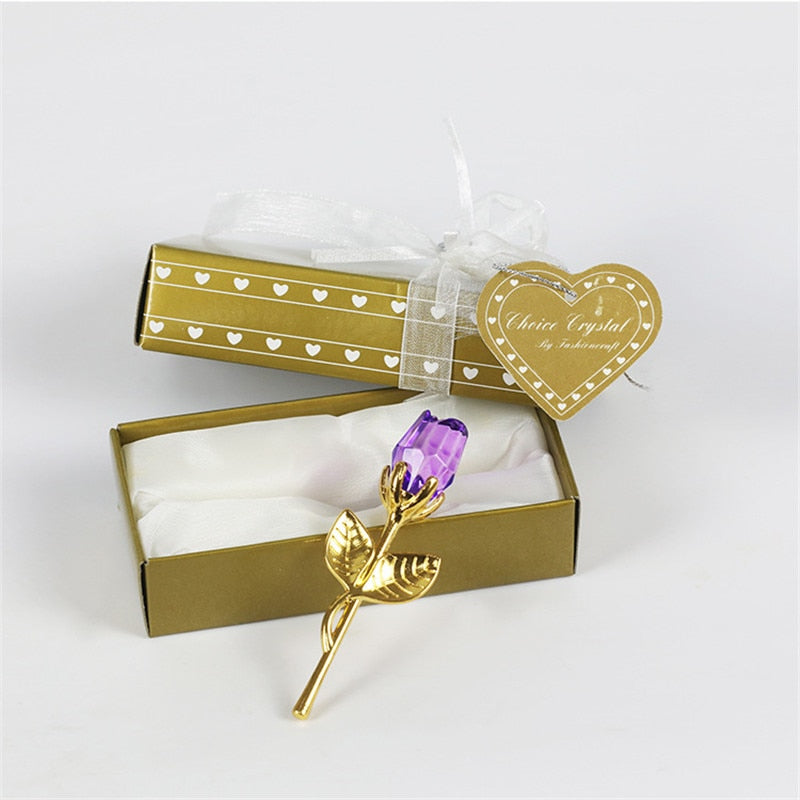 Wunderschöne Kristallrose in Geschenkbox