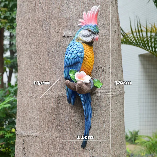 Bunte Wanddekoration aus Vogelzweigen