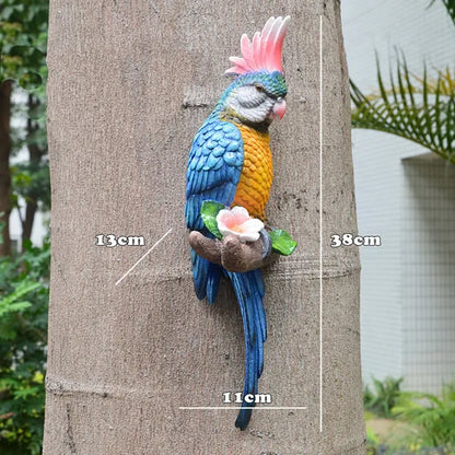 Bunte Wanddekoration aus Vogelzweigen