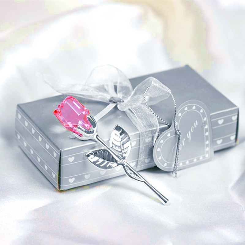 Wunderschöne Kristallrose in Geschenkbox