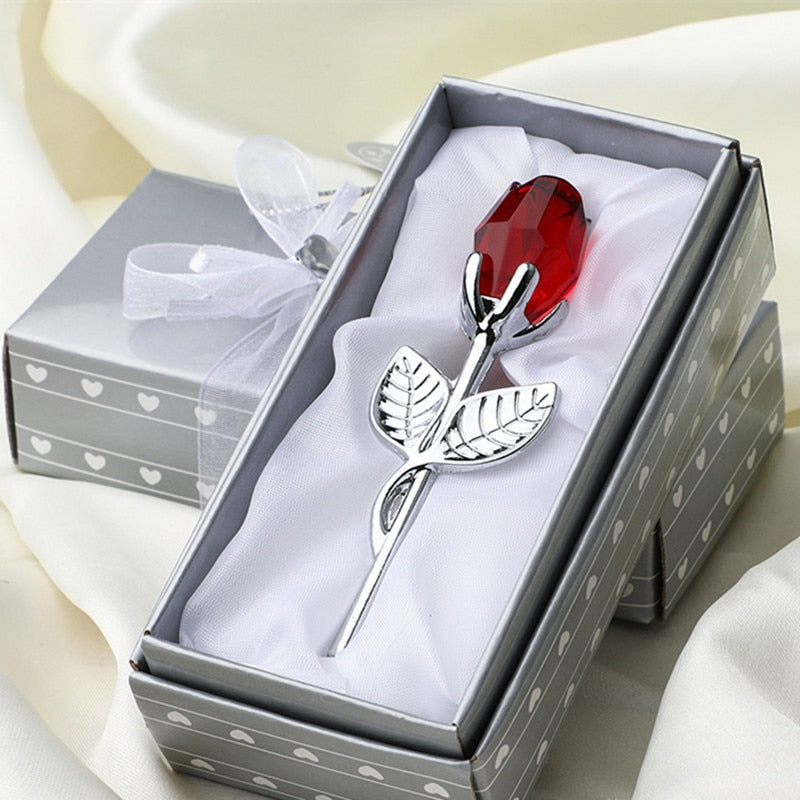 Wunderschöne Kristallrose in Geschenkbox