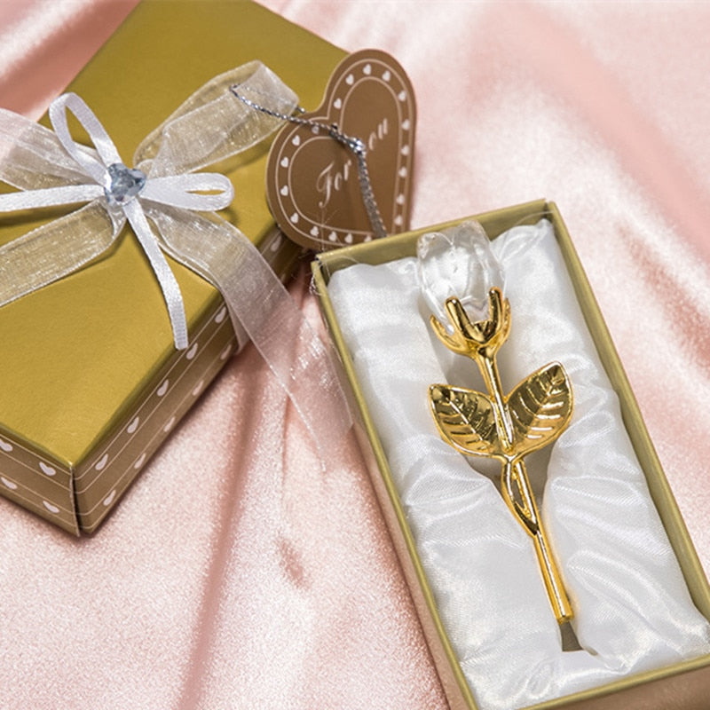 Wunderschöne Kristallrose in Geschenkbox