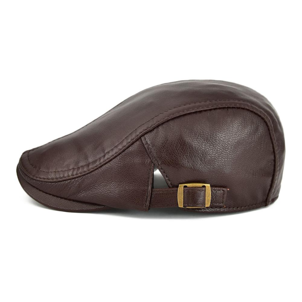 Klassische Schiebermütze aus Leder im Vintage-Stil