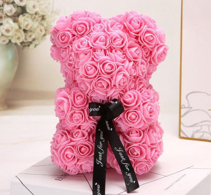 Wunderschönes Geschenk mit Blumenmuster: Teddybär