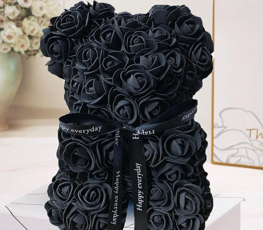 Wunderschönes Geschenk mit Blumenmuster: Teddybär