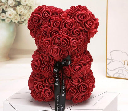 Wunderschönes Geschenk mit Blumenmuster: Teddybär