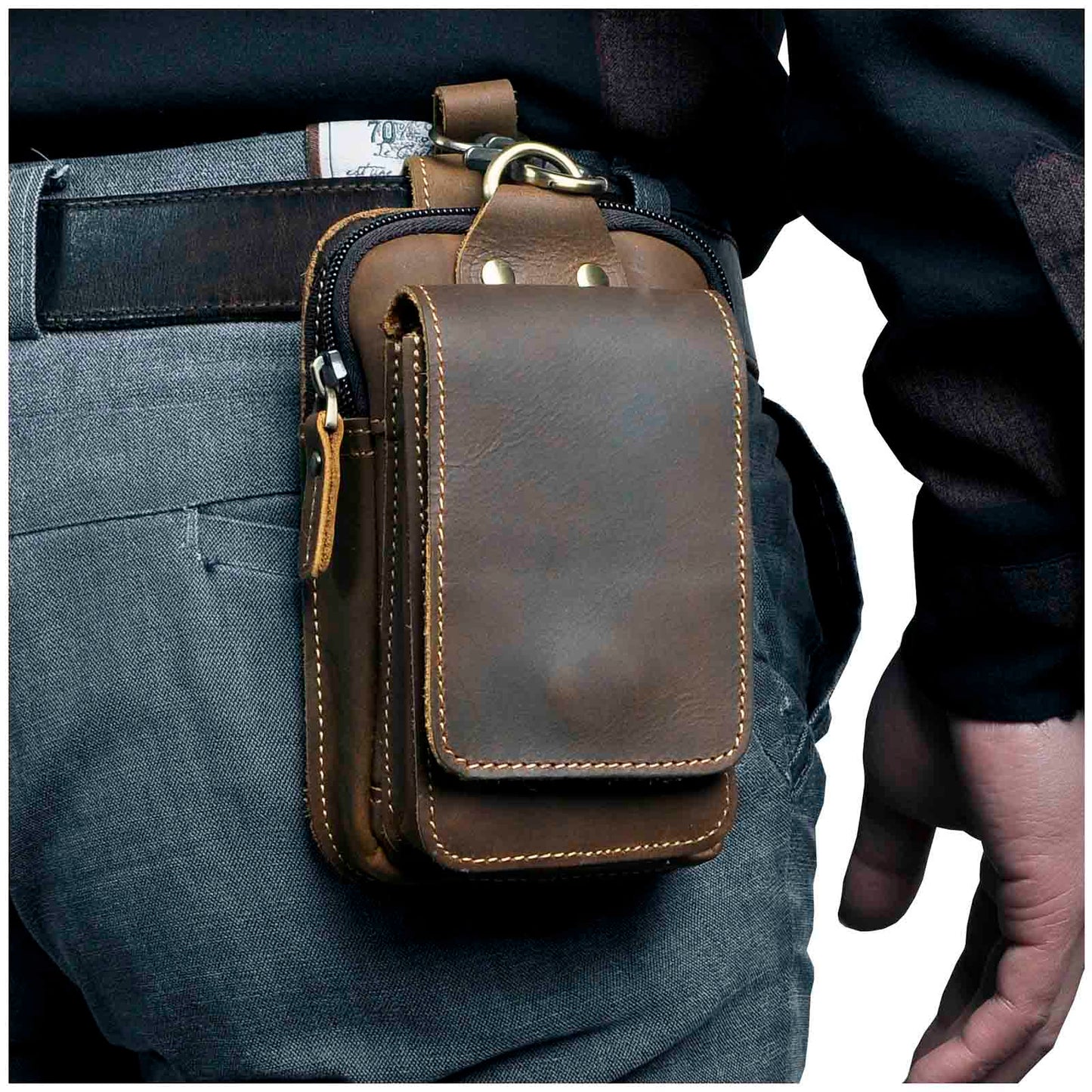Real Leather Crossbody Bag for Men - Halri