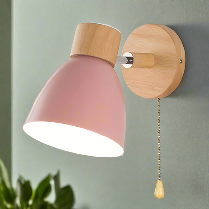 Rustic Farmhouse Wall Lamp with Cord Pull
