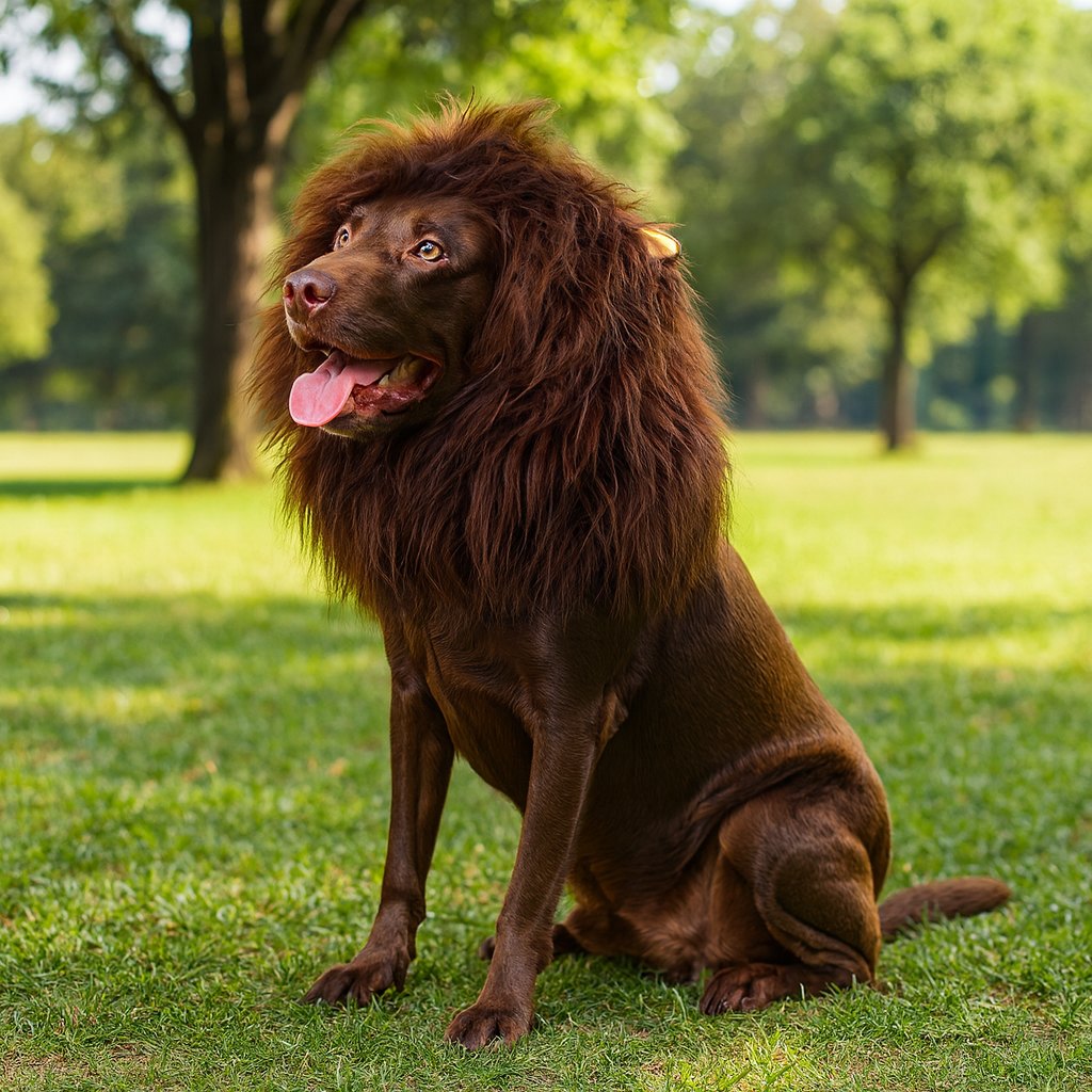 Lustige Löwenmähne-Hunde-Halloween-Perücke
