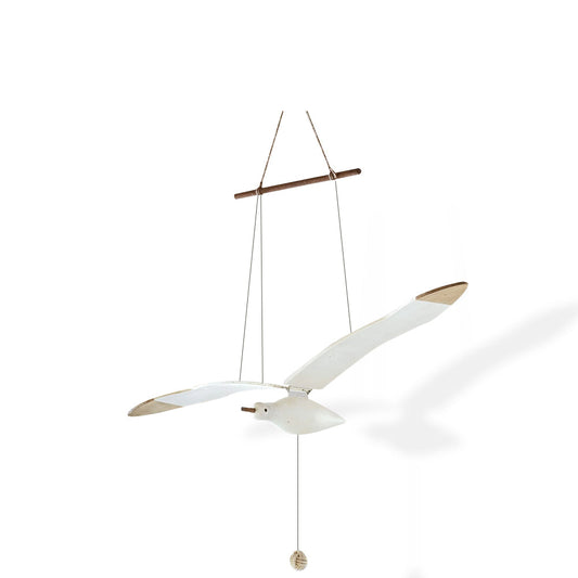 Beachy Wooden Seagull Decor Ornament - Halri