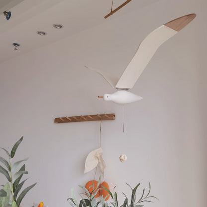 Beachy Wooden Seagull Decor Ornament