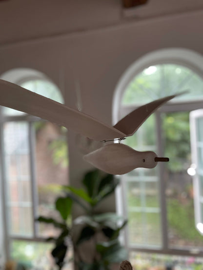 Beachy Wooden Seagull Decor Ornament