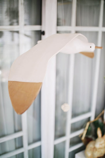 Beachy Wooden Seagull Decor Ornament