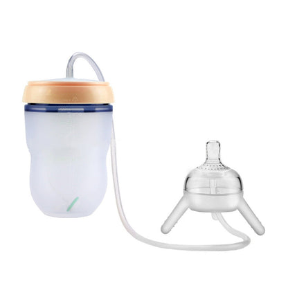 Hands-Free Baby Bottle, Feeding Bottle Kids Cup Children Training Silicone