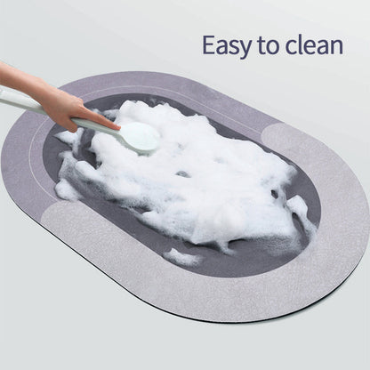 Soft Non Slip Oval Bathroom Mat
