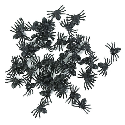 Leuchtende Halloween-Spinnendekorationen, 50er-Pack