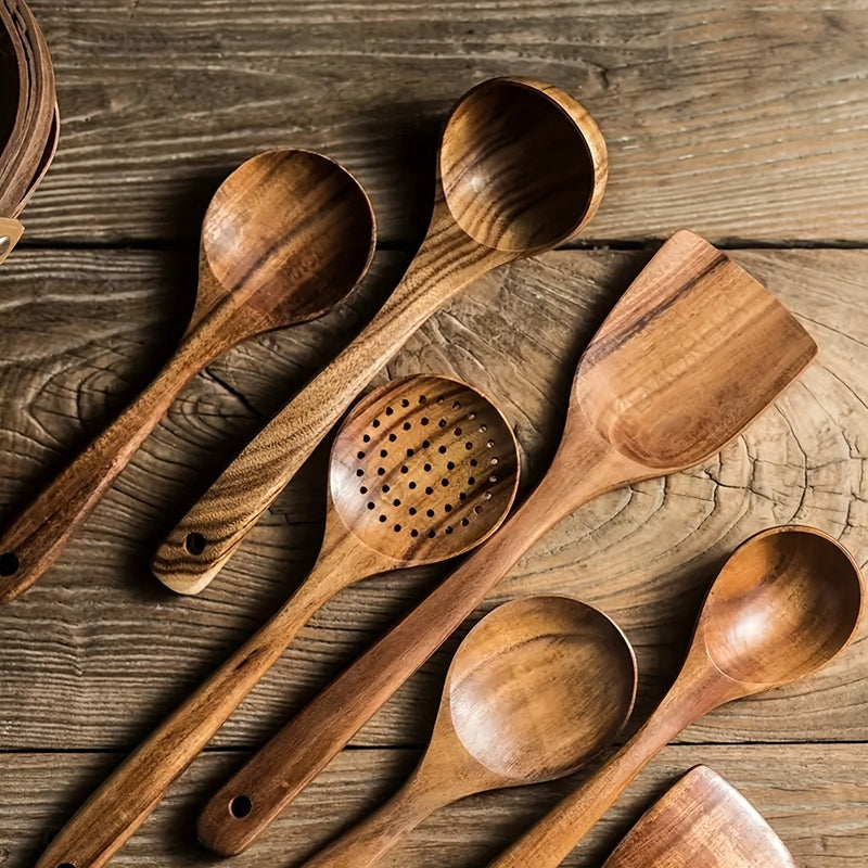 Premium Wood Cooking Utensil Set - 5 Piece Kitchen Tools