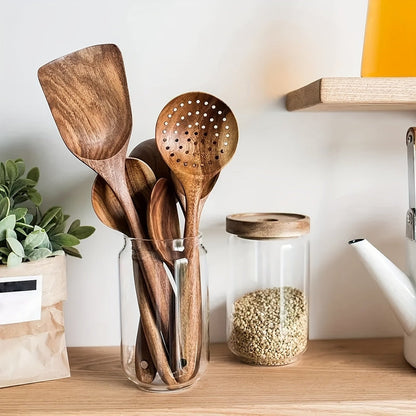 Premium Wood Cooking Utensil Set - 5 Piece Kitchen Tools