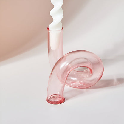 Wunderschöne Glasvase mit integriertem Kerzenhalter