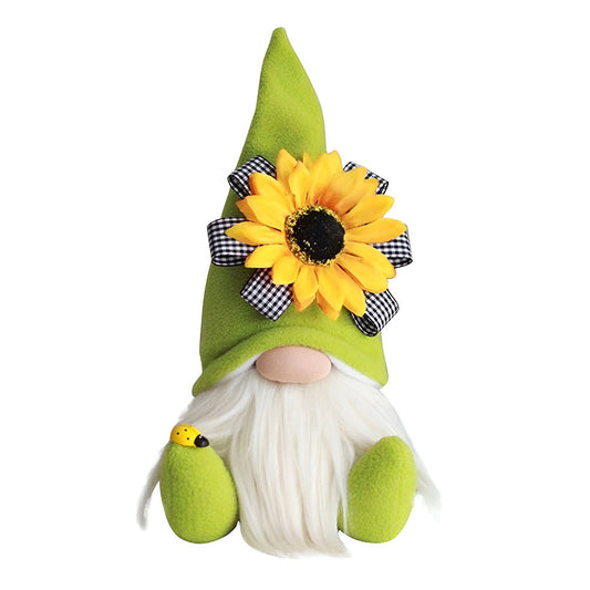 Adorable Artisan Gnome Statue with Bright Flower - Halri