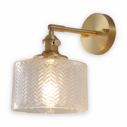 Moderne LED-Wandleuchte aus Glas mit verstellbarem Arm