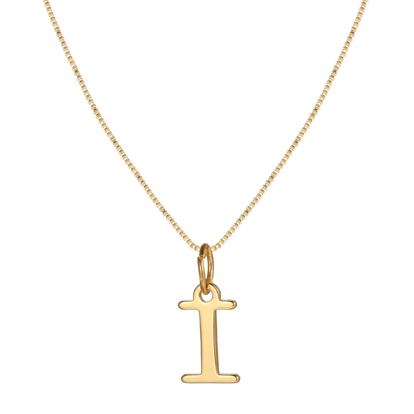 Schlichte Halskette mit Initialenanhänger aus 14-karätigem Gold