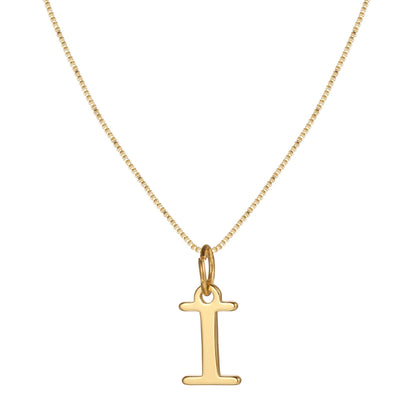 Schlichte Halskette mit Initialenanhänger aus 14-karätigem Gold
