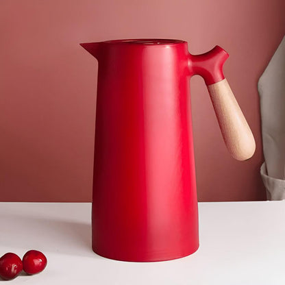 Insulated Carafe with Wooden Handle – 1L Vacuum-Sealed Beverage Dispenser 9