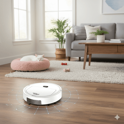 Quiet Automatic Vacuum Cleaner with HEPA Filter