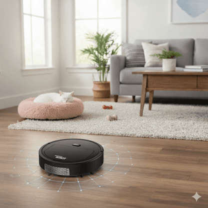 Quiet Automatic Vacuum Cleaner with HEPA Filter