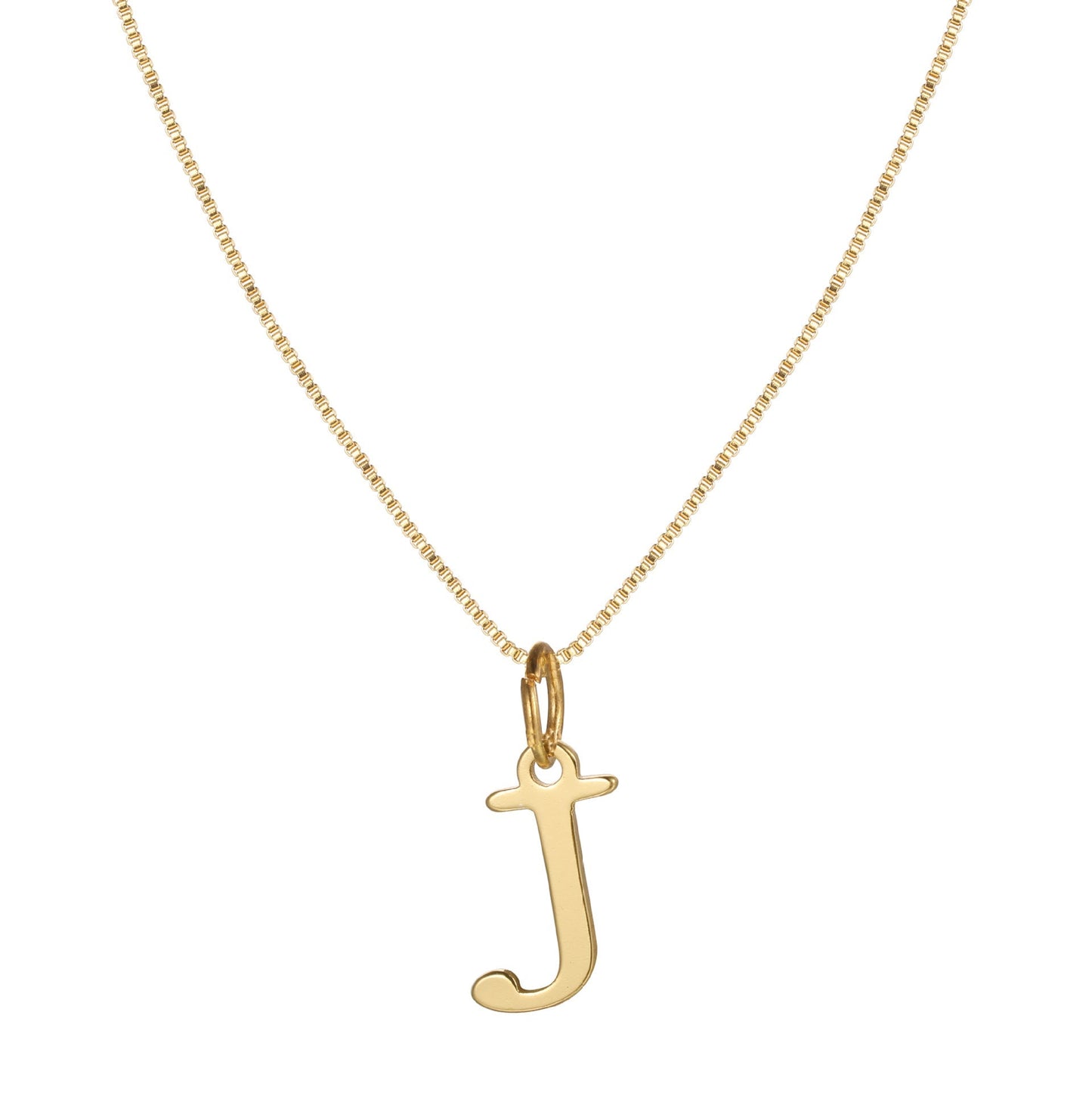 Schlichte Halskette mit Initialenanhänger aus 14-karätigem Gold