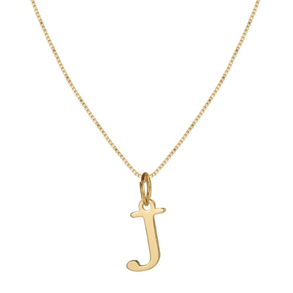 Schlichte Halskette mit Initialenanhänger aus 14-karätigem Gold