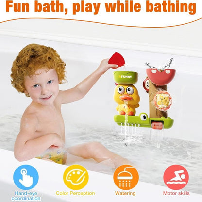 Jungle-Themed Water Fun with Spinning Friends, Make Bath Time Fun, Safe for Ages 1+