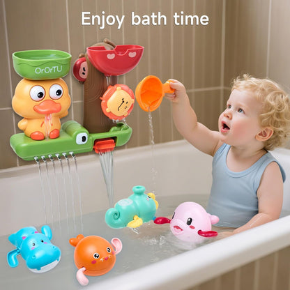 Jungle-Themed Water Fun with Spinning Friends, Make Bath Time Fun, Safe for Ages 1+