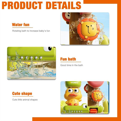 Jungle-Themed Water Fun with Spinning Friends, Make Bath Time Fun, Safe for Ages 1+
