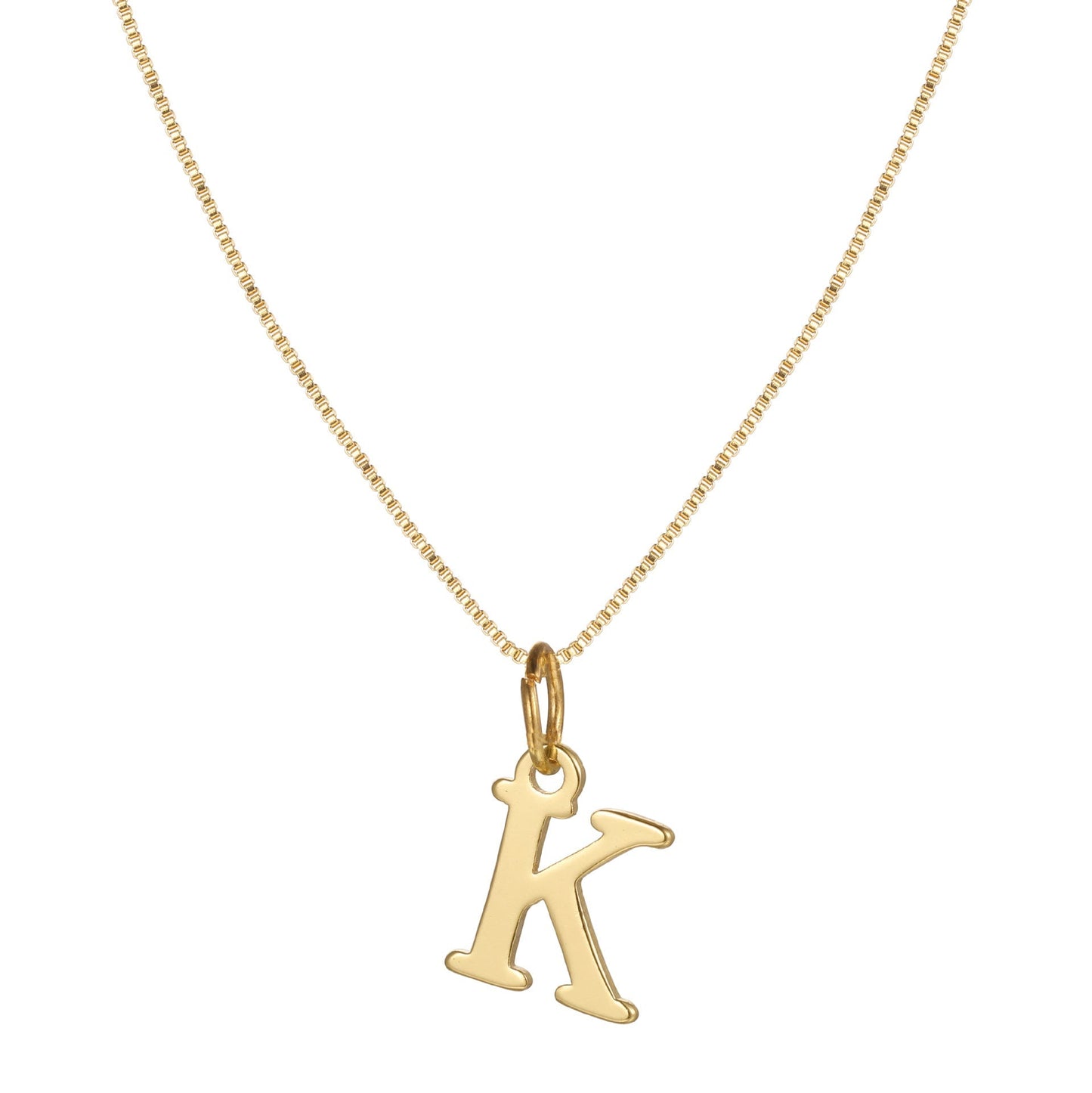 Schlichte Halskette mit Initialenanhänger aus 14-karätigem Gold