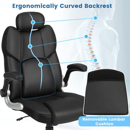 Comfortable Reclining Office Chair with Massage & Adjustable Headrest