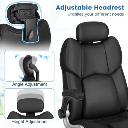 Comfortable Reclining Office Chair with Massage & Adjustable Headrest