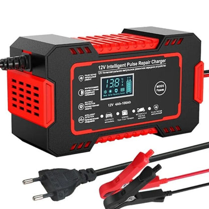 Universal 12V 6A Car Battery Charger with LCD Screen