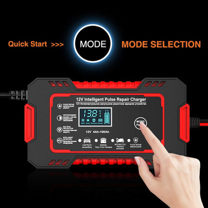 Universal 12V 6A Car Battery Charger with LCD Screen
