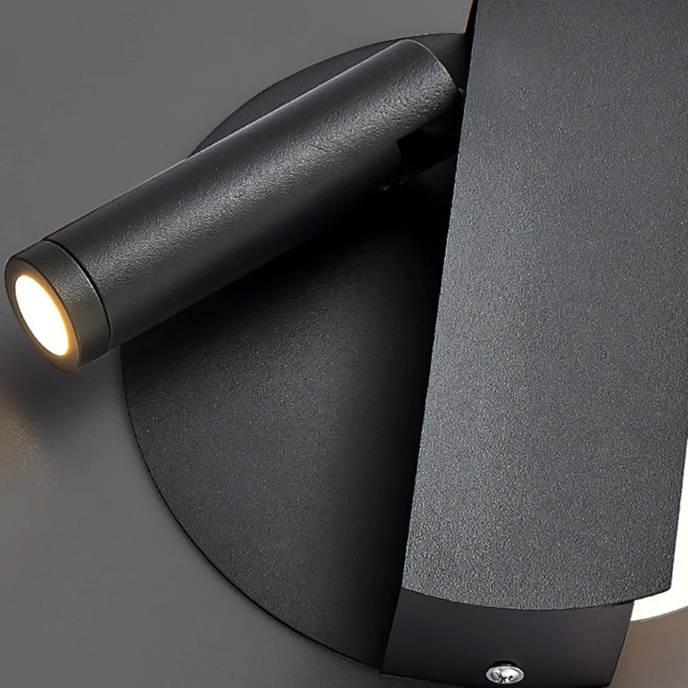 Modern outdoor wall light fixture on a gray background