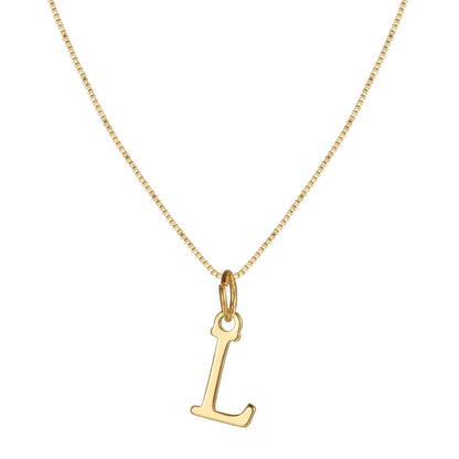 Schlichte Halskette mit Initialenanhänger aus 14-karätigem Gold