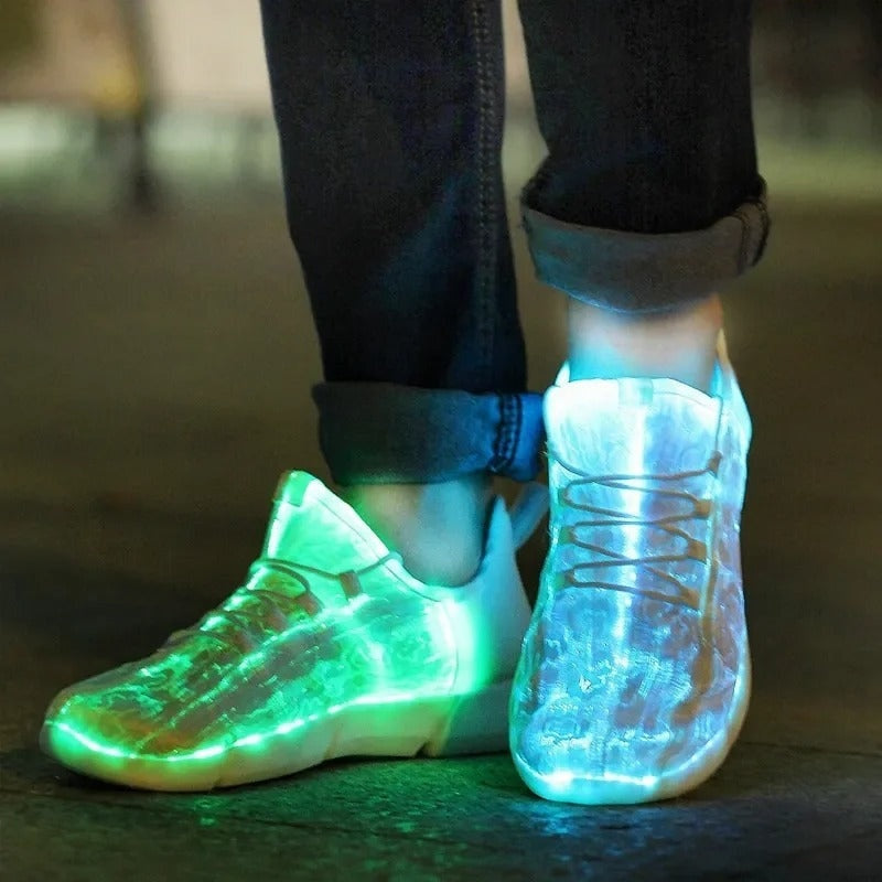 Glowing LED Fiber Athletic Shoes - Halri